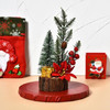 Mini Christmas Tree With Lights And Luminous Wooden Bottom Tabletop Christmas Tree Decoration Ornaments(Christmas Flower)