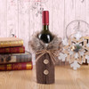 Christmas Ornaments Wine Set Bow  Bottle Set  Hotel Restaurant Decoration Props(SoGray Burlap)