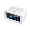 LED Digital Bedroom Alarm Clock With USB Charging Port Clock Radio Temperature Electronic Platform Clock, Specification: UK Plug(White)