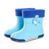 Children Non-Slip Plus Velvet Warm Cartoon Short Rain Boots, Size:Inner Length 20cm, Style:With Cotton Cover(Sky Blue)