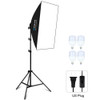 PULUZ 50x70cm Studio Softbox + 2m Tripod Mount + 4 x E27 20W 5700K White Light LED Light Bulb Photography Lighting Kit(US Plug)