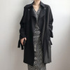 Ladies Mid-length Loose Windbreaker Jacket (Color:Black Size:L)