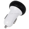 Mini Wheels Design 5V 1.0A+2.1A Double USB Universal Quick Car Charger for Phones / Tablets(White + Black )