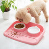 Dog Cats Pet Feeder Drinking Bowls Food Bowl(Green)