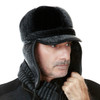 Autumn and Winter Imitation Mink Fur Warm Bombrt Hats Flight Cap for Middle-aged Men, Size:L?58-60cm?(Gray)