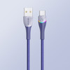USAMS US-SJ542 U77 3A Type-C / USB-C Charging Data Cable with Colorful Lights, Length: 1.2m(Blue)