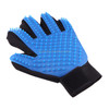 Left Hand Five Finger Deshedding Brush Glove Pet Gentle Efficient Massage Grooming(Blue)