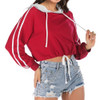 Solid Color Long Sleeve Hooded Women's Sweatshirt (Color:Wine Red Size:L)