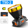 LED Night Fishing Charge Head Light Outdoor Camping Fishing Miner Light Searchlight Head-Mounted Flashlight With Charge Display, Colour: 40 Lamp Beads Yellow Light