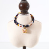 4 PCS Lucky Cat Copper Bell Adjustable Pet Cat Dog Collar Necklace, Size:S 20-25cm(Navy Shiba Inu)