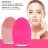 Mini Electric Face Cleansing Brush Rechargeable Silicone Facial Cleansing Deep Pore Cleaning Water-Resistant Vibrating Massager(Rose Red)