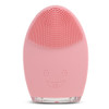 Mini Electric Face Cleansing Brush Rechargeable Silicone Facial Cleansing Deep Pore Cleaning Water-Resistant Vibrating Massager(Light Pink)