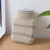 Mini Hot Water Bottle Silicone Bag Portable Knitted Warmer Water Bag(Grey)