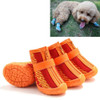 4 PCS / Set Breathable Non-slip Wear-resistant Dog Shoes Pet Supplies, Size: 4.8x5.3cm(Red Orange)