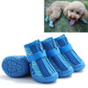 4 PCS / Set Breathable Non-slip Wear-resistant Dog Shoes Pet Supplies, Size: 3.3x4cm(Blue)