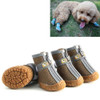 4 PCS / Set Breathable Non-slip Wear-resistant Dog Shoes Pet Supplies, Size: 2.8x3.5cm(Khaki)