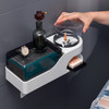 Multifunctional Toilet Non-perforated Tissue Box Toilet Waterproof Shelf With Ashtray, Colour: Gray Tissue Box + Black Ashtray
