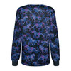 Round Neck Printed Nurse Clothes Long Sleeve Top (Color:Blue Size:L)