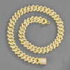 NL021Z Alloy Micro-Inlaid Zircon Cuban Necklace, Size: 18cm (Gold)