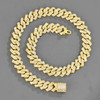 NL021Z Alloy Micro-Inlaid Zircon Cuban Necklace, Size: 21cm (Gold)