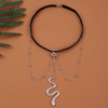 2 PCS BT192-1 Elastic Snake Long Anklet Body Chain Accessories(Silver)