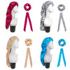 3 PCS/Set Hair Care Long Cap + Turban + Hair Ring(Lake Blue)