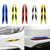 2 Sets Carbon Fiber Warning Sticker Car Anti-Collision Strip Leaf Plate Reflective Sticker Hood Light Eyebrow Anti-Collision Drops Sticker(4 PCS   (Bumper Fluorescent Yellow))