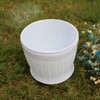 10 PCS Imitation Wooden Barrel Plastic Resin Flower Pot with Tray, Top Diameter: 9cm, Height: 6.5cm(White)