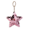 2 PCS Cute Chaveiro Star Keychain Glitter Pompom Sequins Key Chain Gifts for Women Llaveros Mujer Car Bag Accessories Key Ring(Pink)