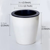 Lazy Flower Pots Automatic Water-absorbing Hydroponic Potted Plants Circular Resin Plastic Flower Pots Double-layer Design Self Watering Planter, Diameter: 9cm, Height: 9cm(White)