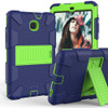 Shockproof Two-color Silicone Protection Shell for Galaxy Tab A 8.0 (2018) T387, with Holder  (Navy Blue+Yellow-green)