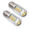 2 PCS 1157/BAY15D 6W 22 SMD-5730-LEDs White + Yellow Light Brake Light Turn Light, DC 12V