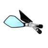 Modified Motorcycle Aluminium Alloy Rhombus Reflective Light Side Rearview Mirror (White)