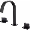 Brushed Double Handle Hot and Cold Wash Basin Copper Bathroom Basin Faucet, Color:Black