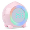 Creative Cartoon Peach Smart Alarm Clock Multifunctional Children Sleep with Luminous Electronic Clock, Style:Ordinary(Pink)