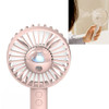USB Charging Portable Handheld Spray Cooling Mute Fan Moisture Meter(Pink Whale)