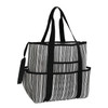 Multifunctional Striped Mesh Bag One-shoulder Beach Storage Bag (Black)