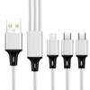2 PCS ZZ034 USB To 8 Pin + USB-C / Type-C + Micro USB 3 In 1 Fast Charging Cable, Style: Mini-Silver
