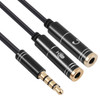 2 x 3.5mm Female to 3.5mm Male Adapter Cable(Black)