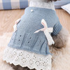 Autumn Puppy Clothes Teddy Bichon Hiromi Autumn And Winter Clothes Thick Wool Skirt, Size: L(Blue)