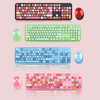 Mofii Sweet Wireless Keyboard And Mouse Set Girls Punk Keyboard Office Set, Colour: Green Mixed Version
