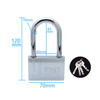 4 PCS Square Blade Imitation Stainless Steel Padlock, Specification: Long 70mm Not Open