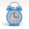 Fashion Mute Metal Alarm Clock with Night Light, Size: 12*8.5cm(Blue)