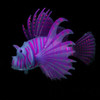 2 PCS Fish Tank Landscaping Ornament Silicone Nightlight Simulation Colorful Lion Fish(Purple)