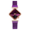 2 PCS Ladies Diamond Dial Quartz Watch, Colour: Purple