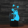 Cat Shape 3D Colorful LED Vision Light Table Lamp, Crack Remote Control Version