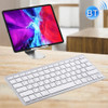 WB-8022 Ultra-thin Wireless Bluetooth Keyboard for iPad, Samsung, Huawei, Xiaomi, Tablet PCs or Smartphones, Russian Keys(Silver)