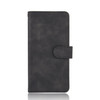 For LG K22 Solid Color Skin Feel Magnetic Buckle Horizontal Flip Calf Texture PU Leather Case with Holder & Card Slots & Wallet(Black)