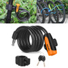 Bicycle Portable Anti-theft Lock Steel Cable Lock with Lock Frame, Style:A Style 120cm Black