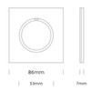 86mm Round LED Tempered Glass Switch Panel, Gold Round Glass, Style:Telephone-Computer Socket